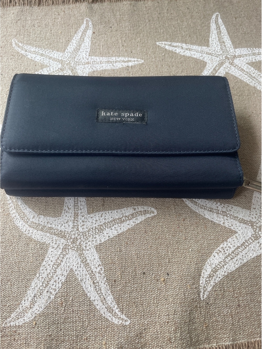 Kate Spade New York Women's Navy Blue Leather Wallet with Multiple Card Slots